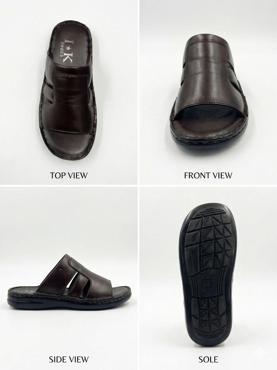 Men's Double Sole Hand Made Leather Slippers