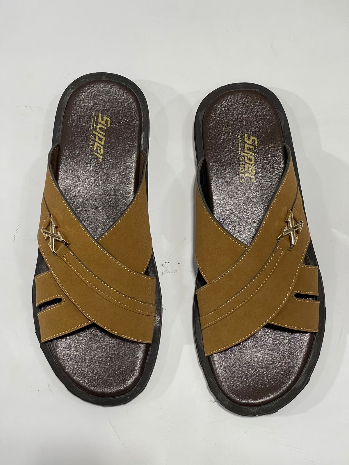 Men Sweat Leather Slipper