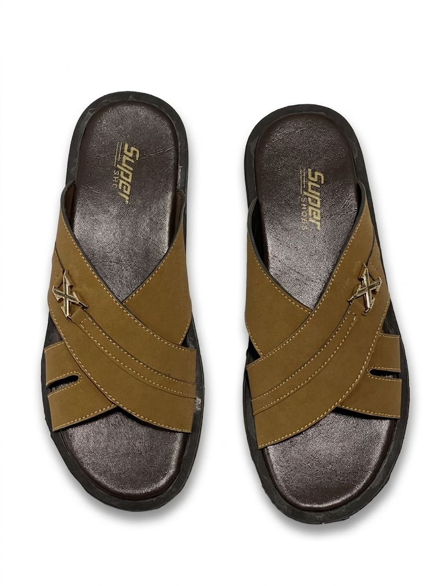 Men Sweat Leather Slipper
