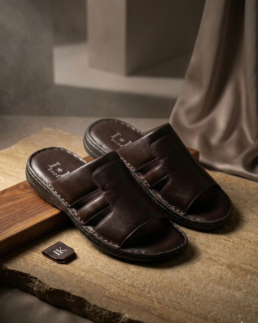 Men's Double Sole Hand Made Leather Slippers