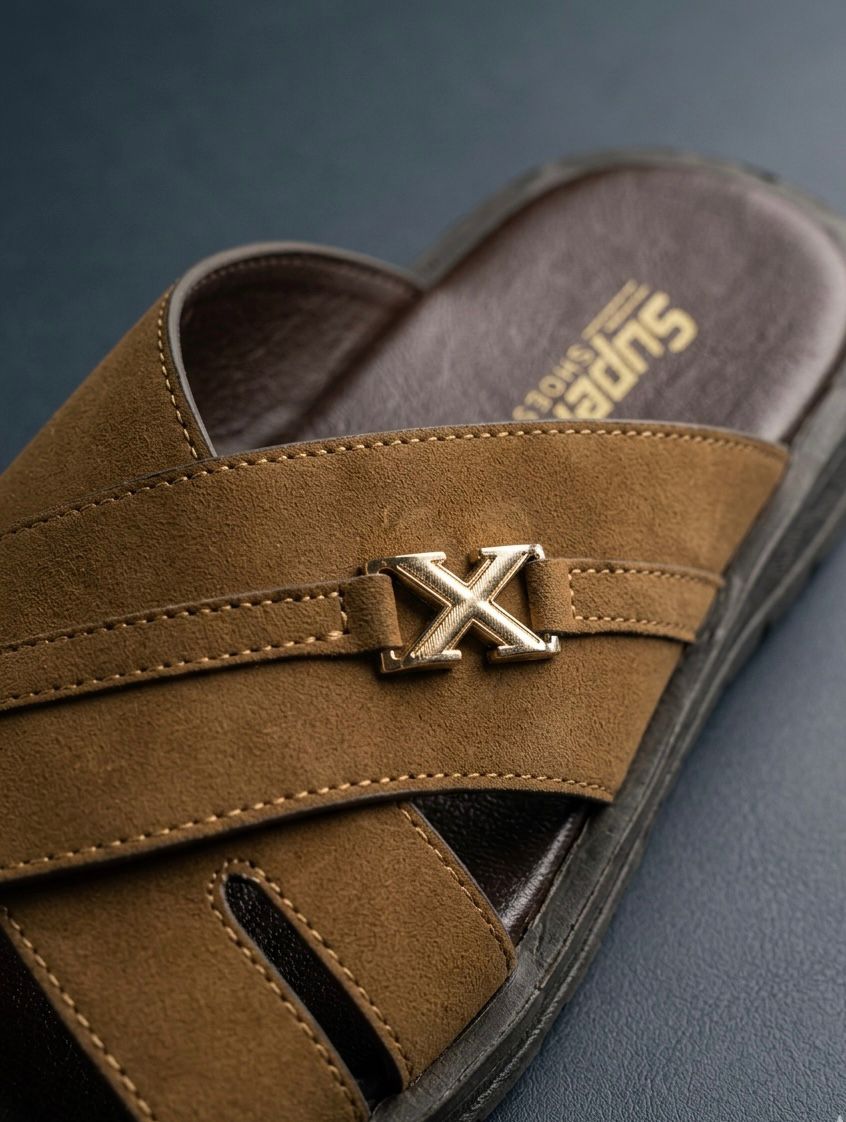 Men Sweat Leather Slipper